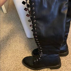 Black combat boots